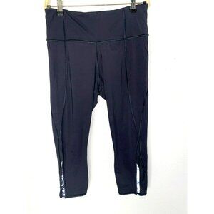 Athleta Lightning Capri Cropped Black Leggings Size Medium